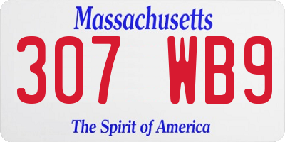 MA license plate 307WB9