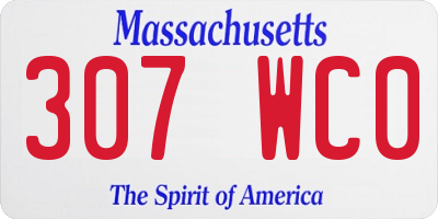 MA license plate 307WC0