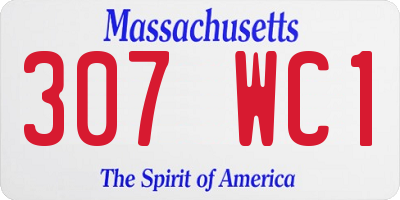 MA license plate 307WC1