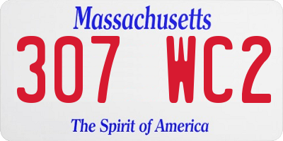 MA license plate 307WC2