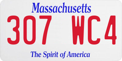 MA license plate 307WC4