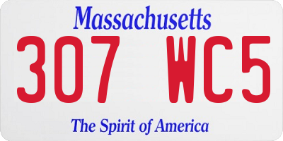MA license plate 307WC5