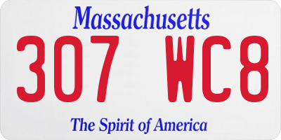 MA license plate 307WC8