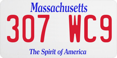MA license plate 307WC9