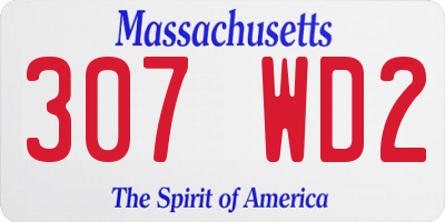 MA license plate 307WD2