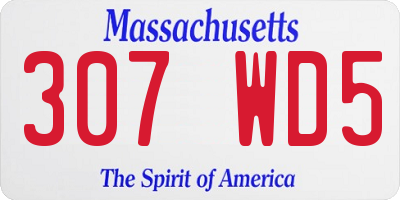 MA license plate 307WD5
