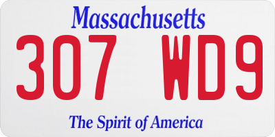 MA license plate 307WD9