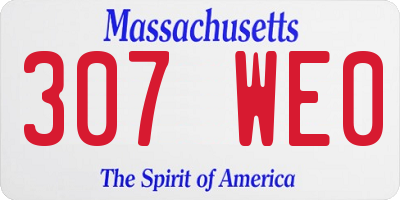 MA license plate 307WE0