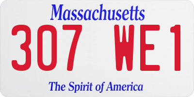 MA license plate 307WE1