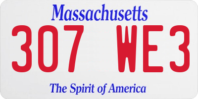 MA license plate 307WE3