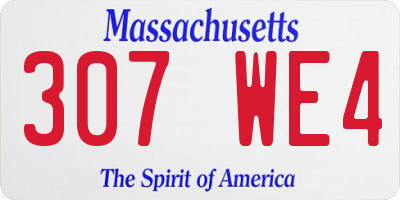 MA license plate 307WE4