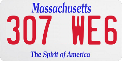 MA license plate 307WE6