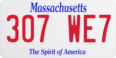 MA license plate 307WE7