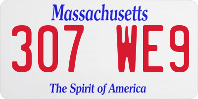 MA license plate 307WE9
