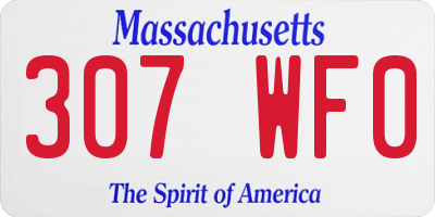 MA license plate 307WF0