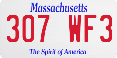 MA license plate 307WF3