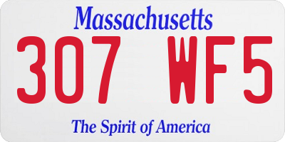 MA license plate 307WF5