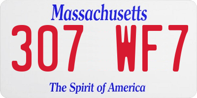 MA license plate 307WF7