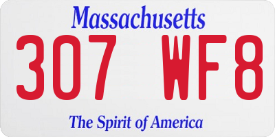 MA license plate 307WF8