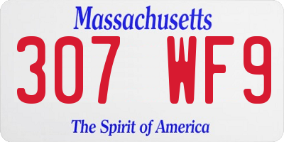 MA license plate 307WF9