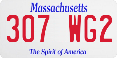 MA license plate 307WG2