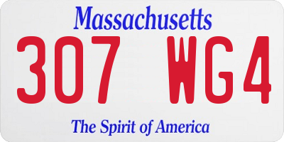 MA license plate 307WG4