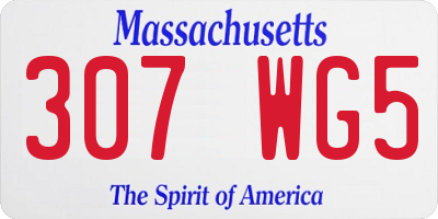 MA license plate 307WG5