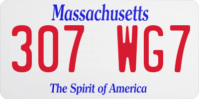 MA license plate 307WG7