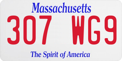 MA license plate 307WG9