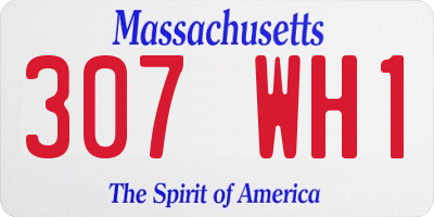 MA license plate 307WH1