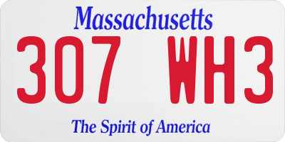 MA license plate 307WH3