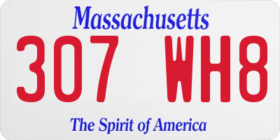 MA license plate 307WH8
