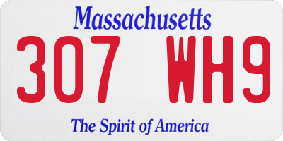 MA license plate 307WH9