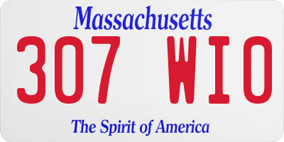 MA license plate 307WI0