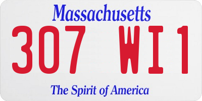 MA license plate 307WI1