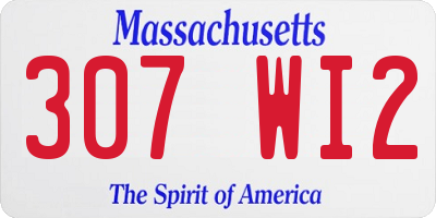 MA license plate 307WI2