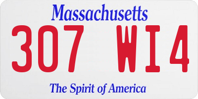 MA license plate 307WI4