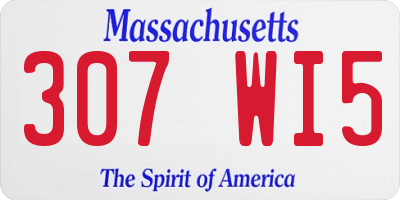 MA license plate 307WI5