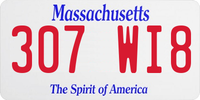 MA license plate 307WI8