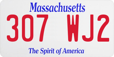 MA license plate 307WJ2