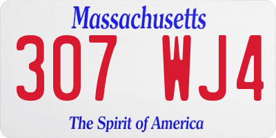 MA license plate 307WJ4