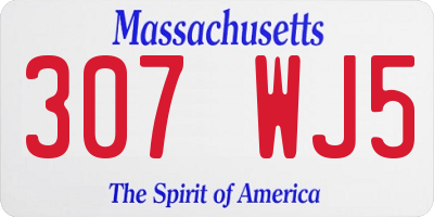 MA license plate 307WJ5