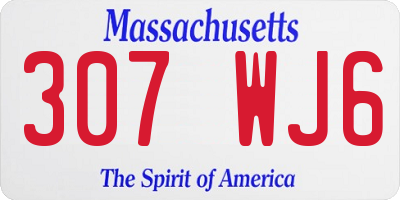 MA license plate 307WJ6