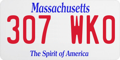 MA license plate 307WK0