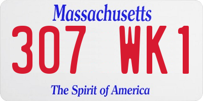 MA license plate 307WK1