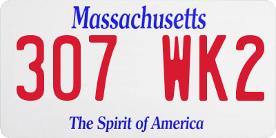 MA license plate 307WK2