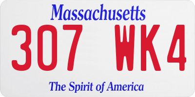 MA license plate 307WK4