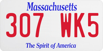 MA license plate 307WK5
