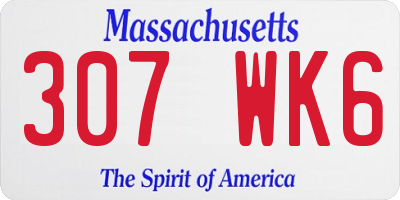 MA license plate 307WK6