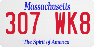 MA license plate 307WK8